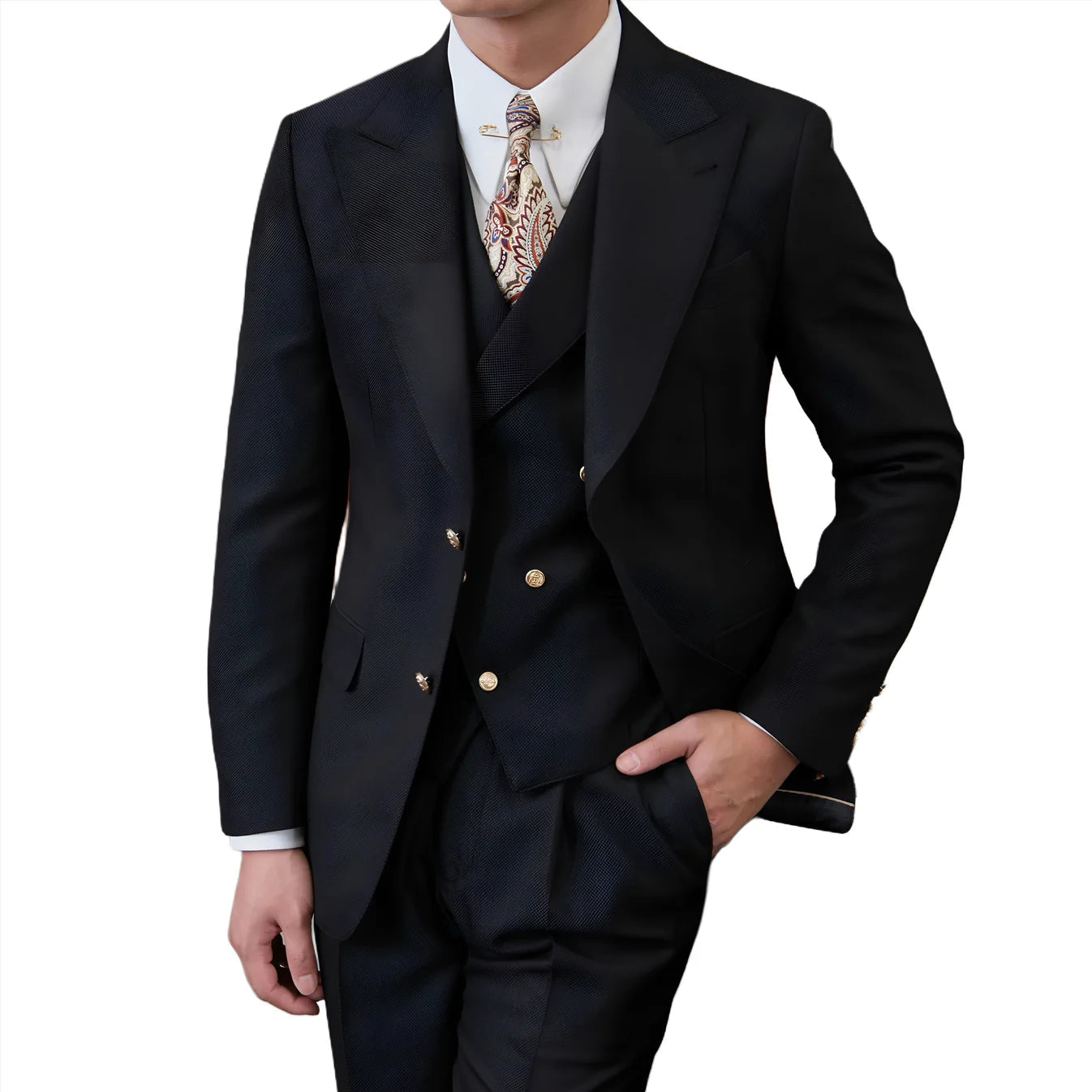 Men’s Jet Black Milano Suit brabion