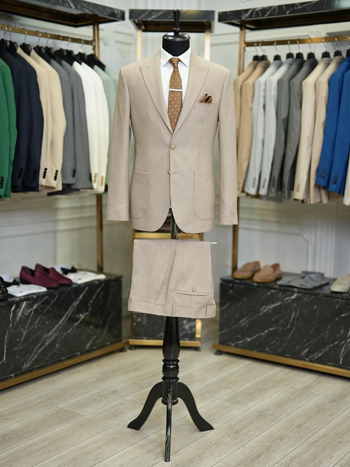 Brabion Vicenza Beige Slim Fit 2 Piece Suit - The Perfect Choice for Any Occasion