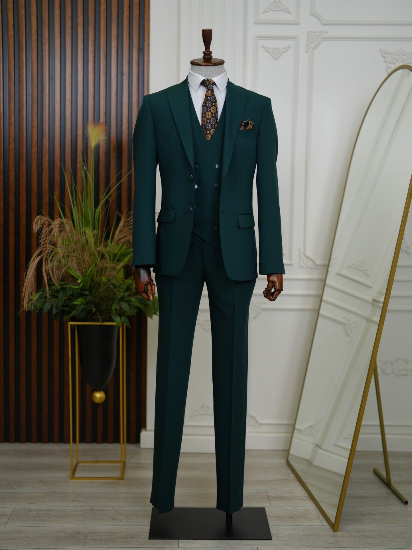 Brabion Aston Green Slim Fit 3 Piece Suit