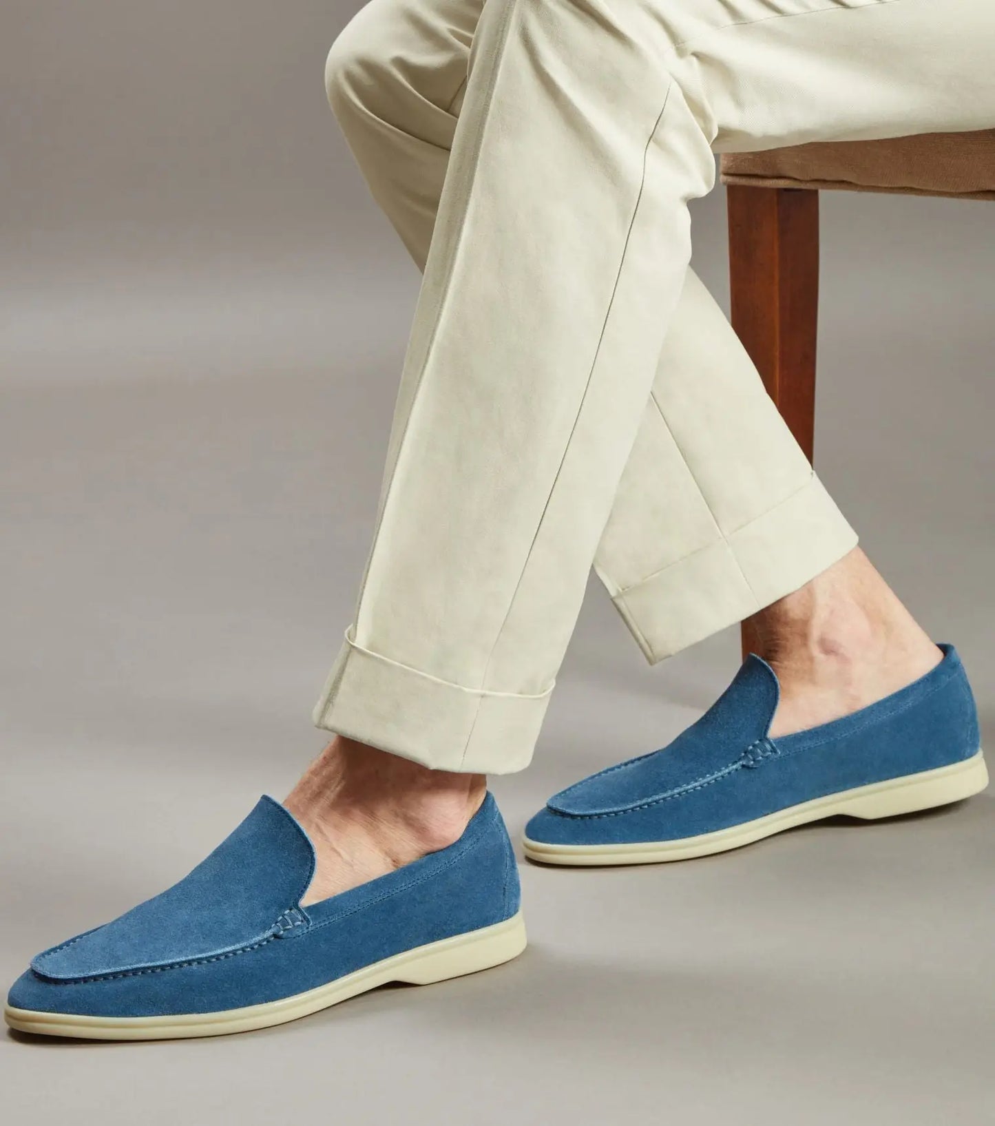 Brabion Unlined Capri Suede Loafer – Sky Mare - BRABION