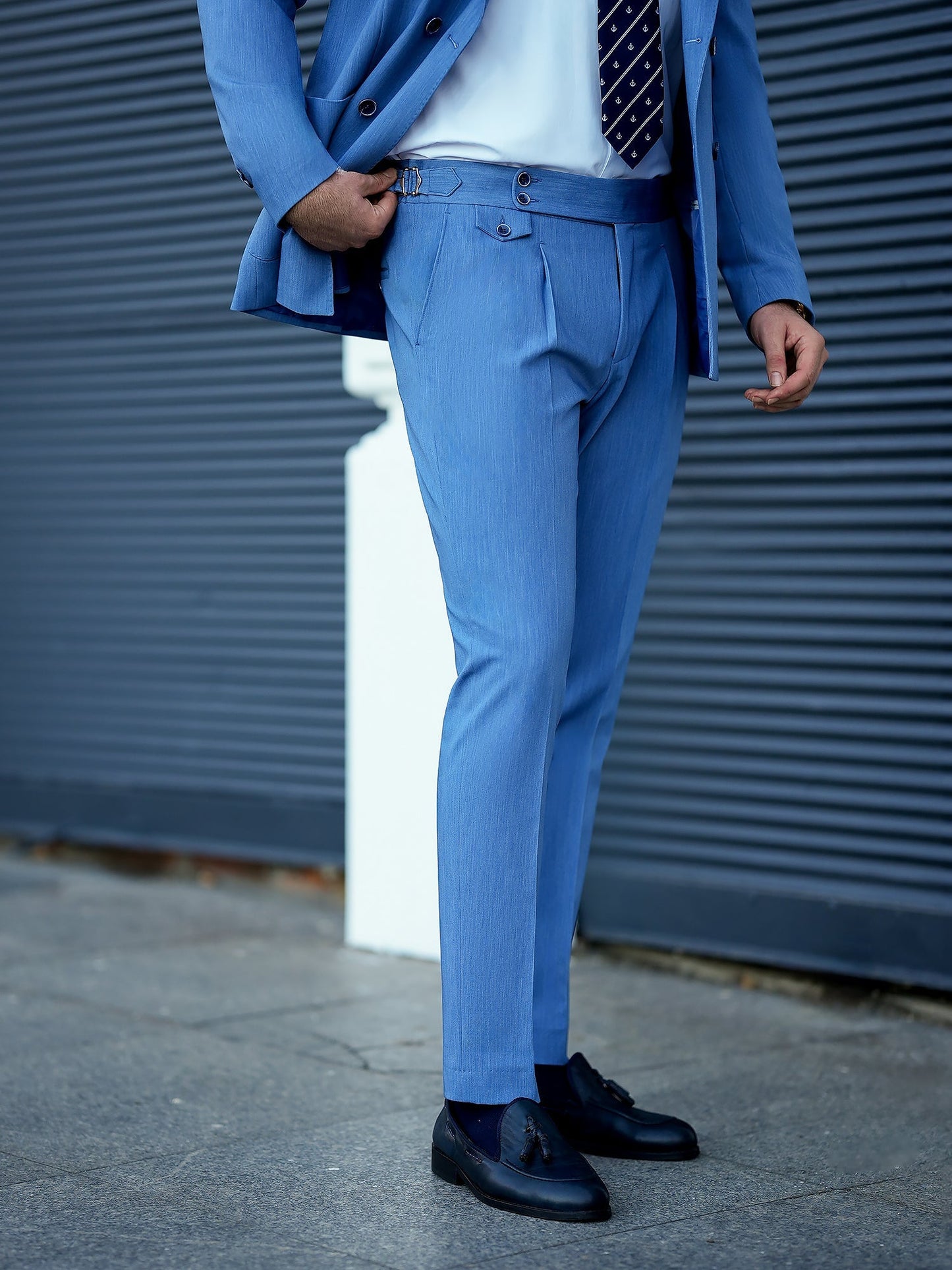 Blue Double Breasted Suit 2-Piece VIOSSI