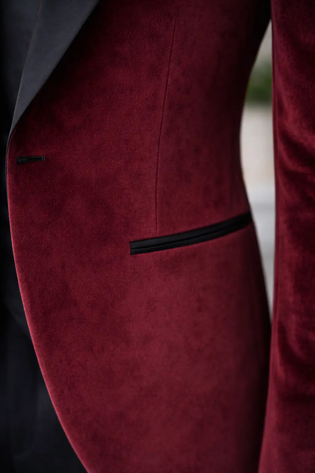 Bordeaux Velvet Slim-Fit Tuxedo 3-Piece - BRABION