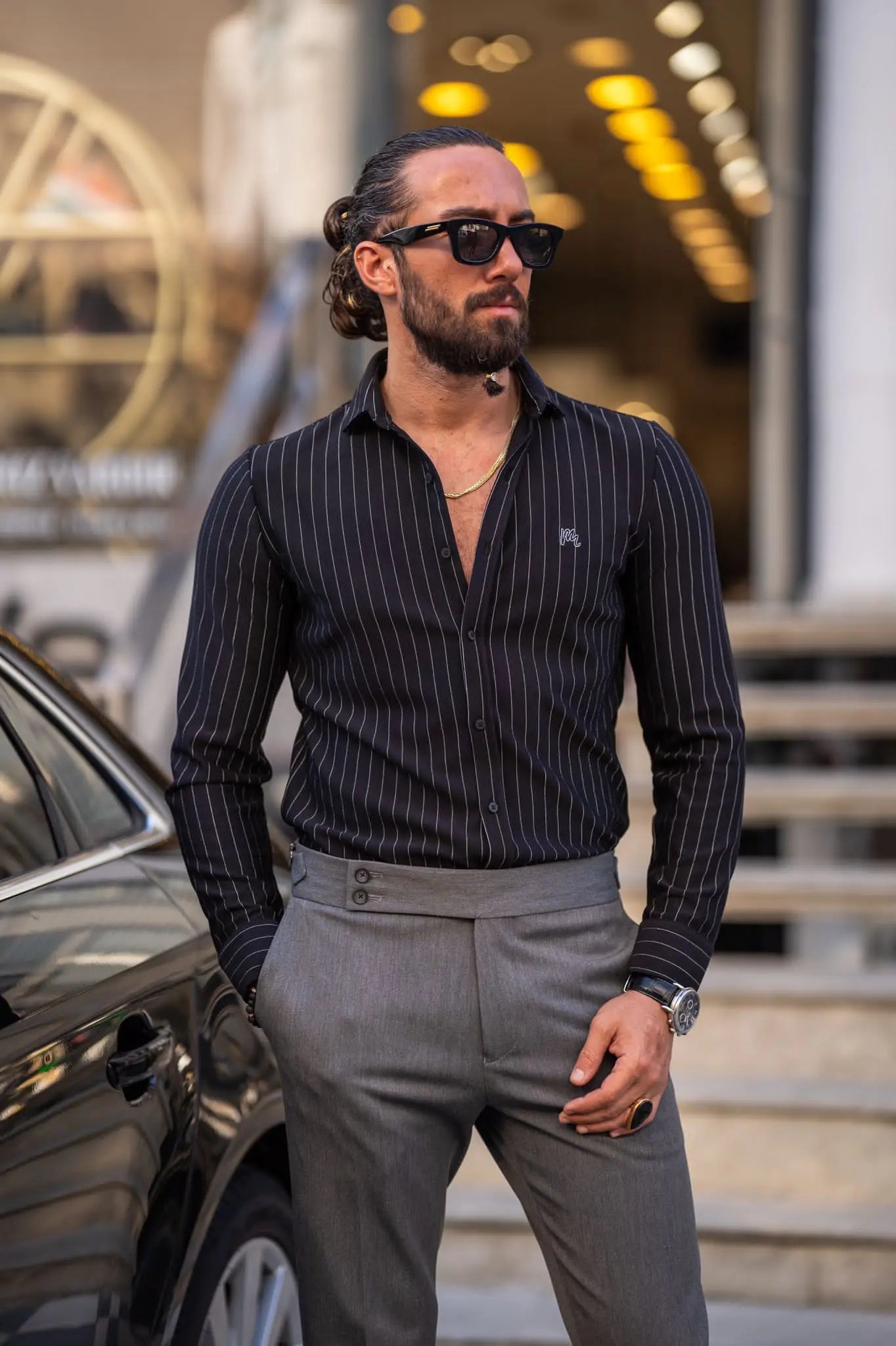 Elegant Brabion Ardean Black Slim Fit Cotton Shirt for All Occasions BRABION Elegant Brabion Ardean Black Slim Fit Cotton Shirt for All Occasions BRABION