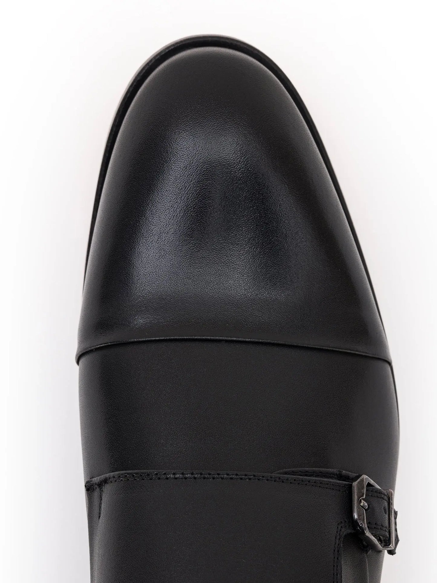Black Leather Double Monk Strap Shoes VIOSSI