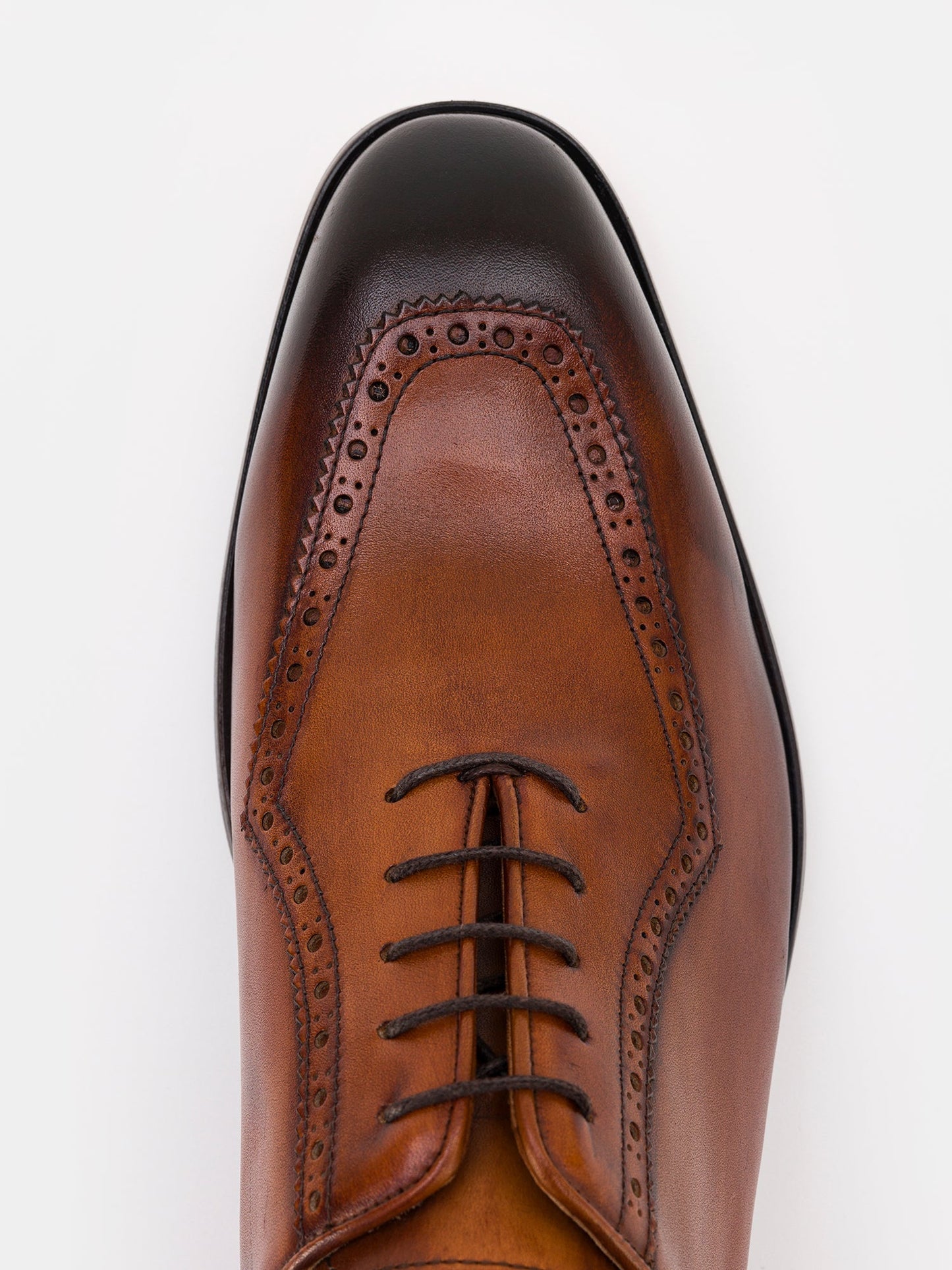 Brown Leather Wing Tip Oxford VIOSSI