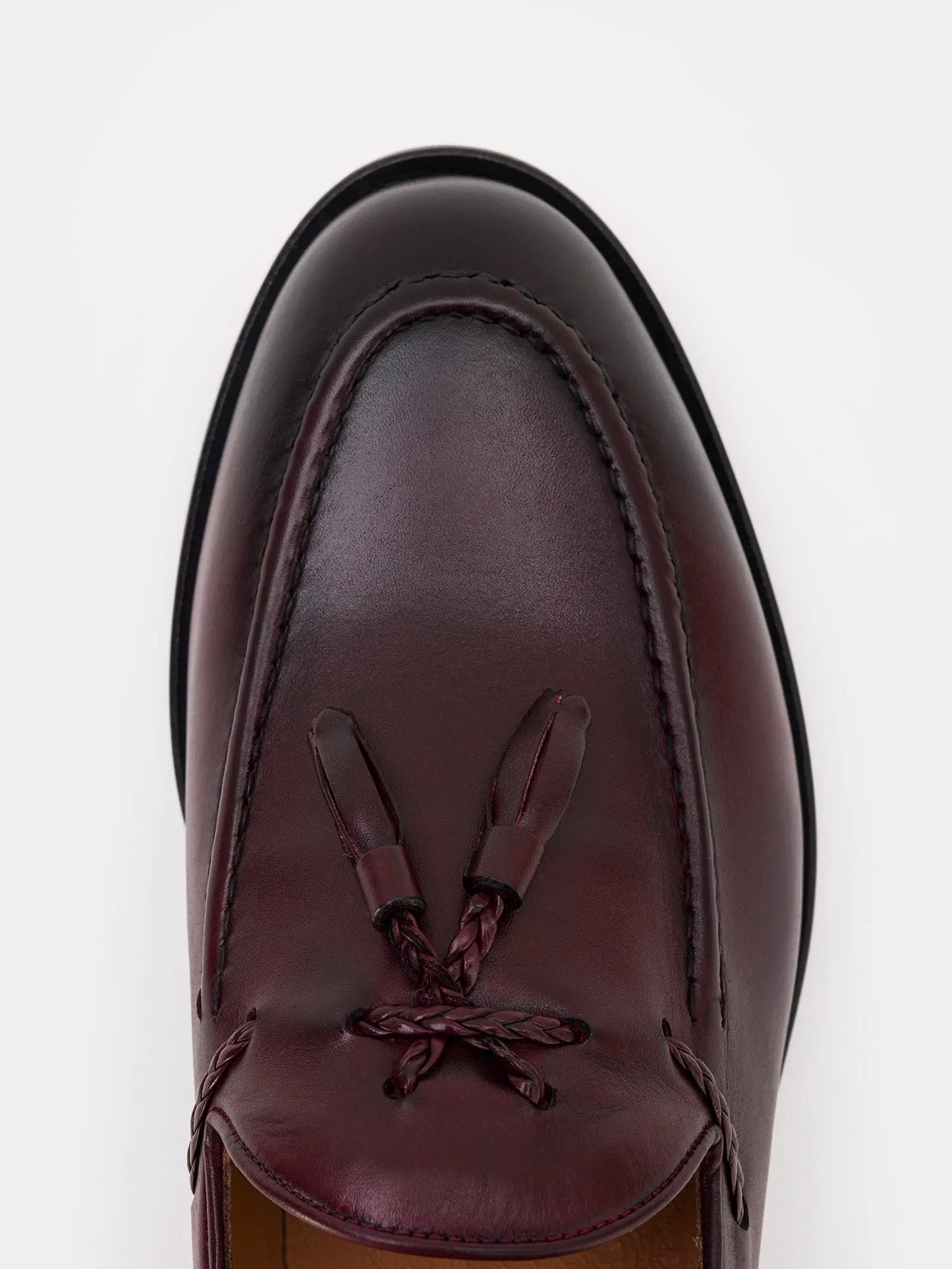Bordeaux Leather Tasselled Loafers VIOSSI