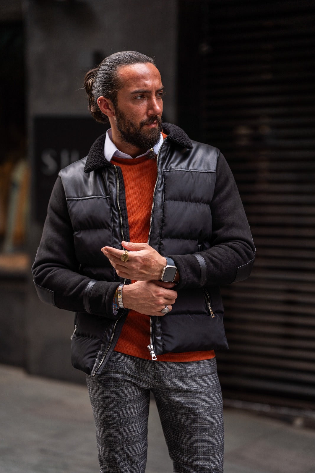 Paris Black Slim Fit Zipper Wool Coat