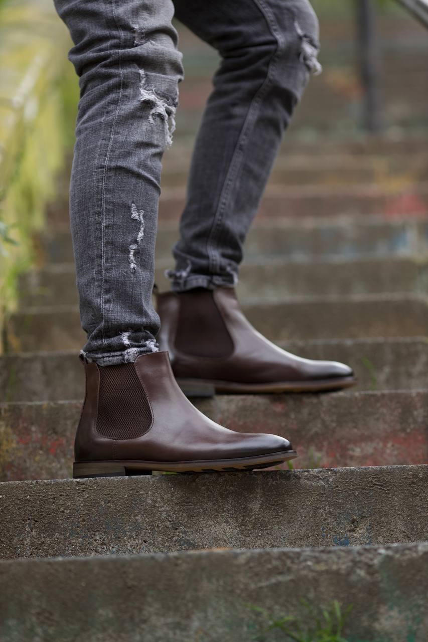 Chelsea Boots Gray Pants With Tan Shoes Rush By Gordon Rush Gray