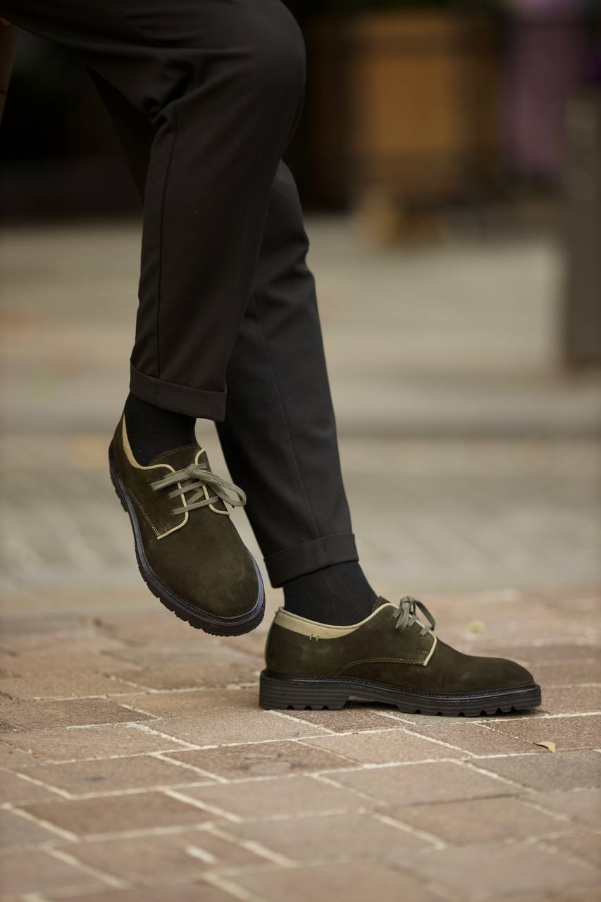 Bojoni Denver Suede Leather Khaki Shoes