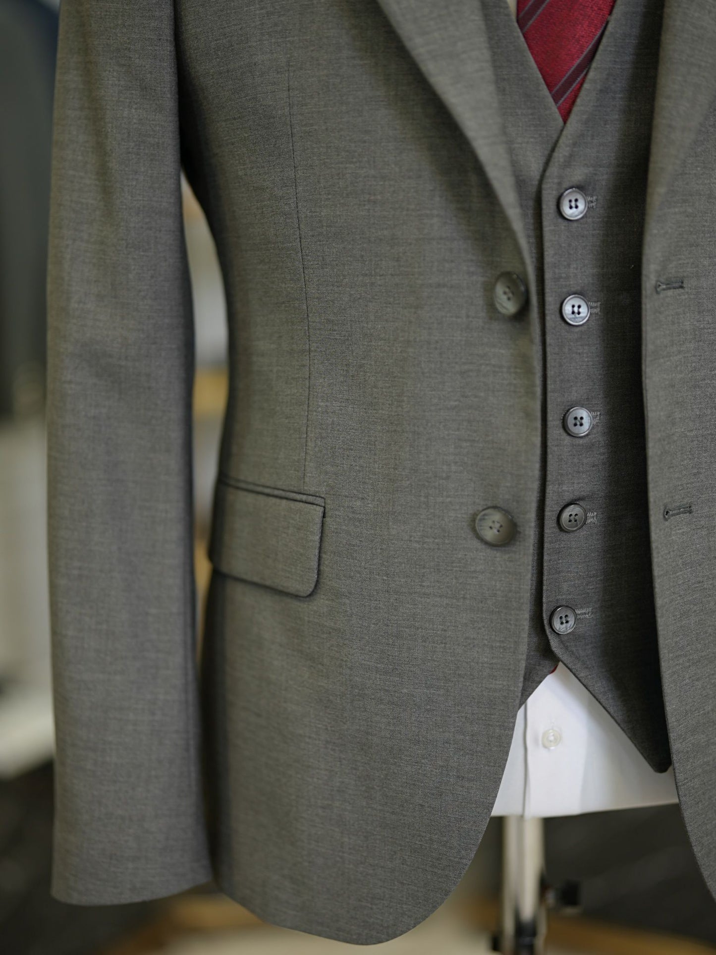 Brabion Maison Gray Slim Fit Suit - Three-Piece Elegance for Every Occasion