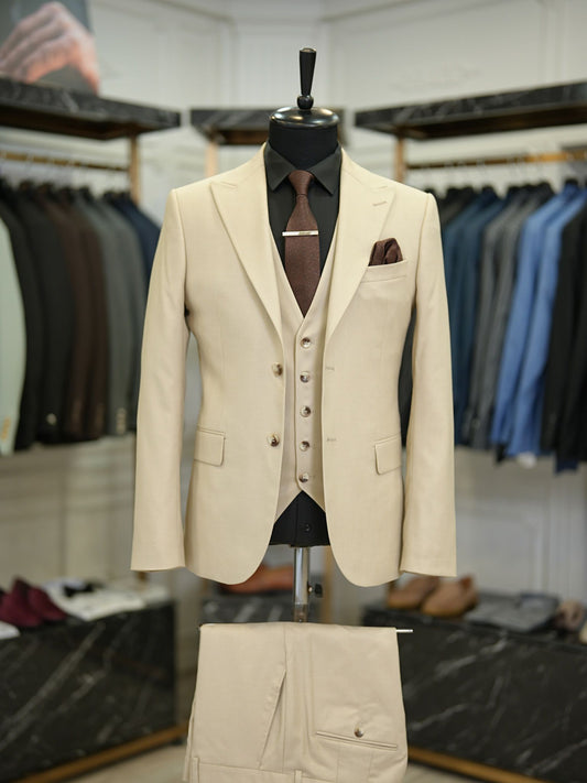 Brabion Maison Beige Slim Fit Suit