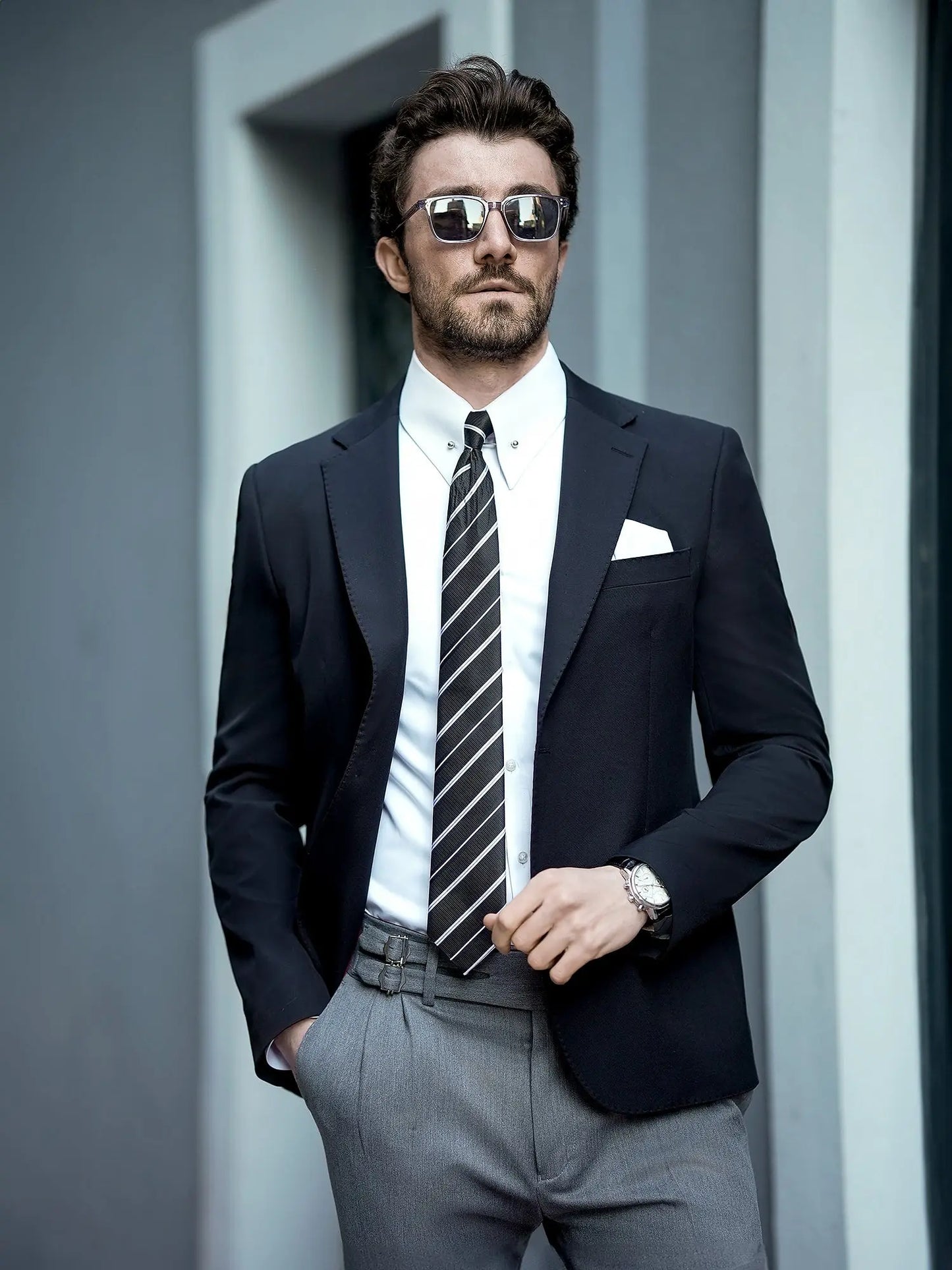 Black Single Breasted Blazer - BRABION