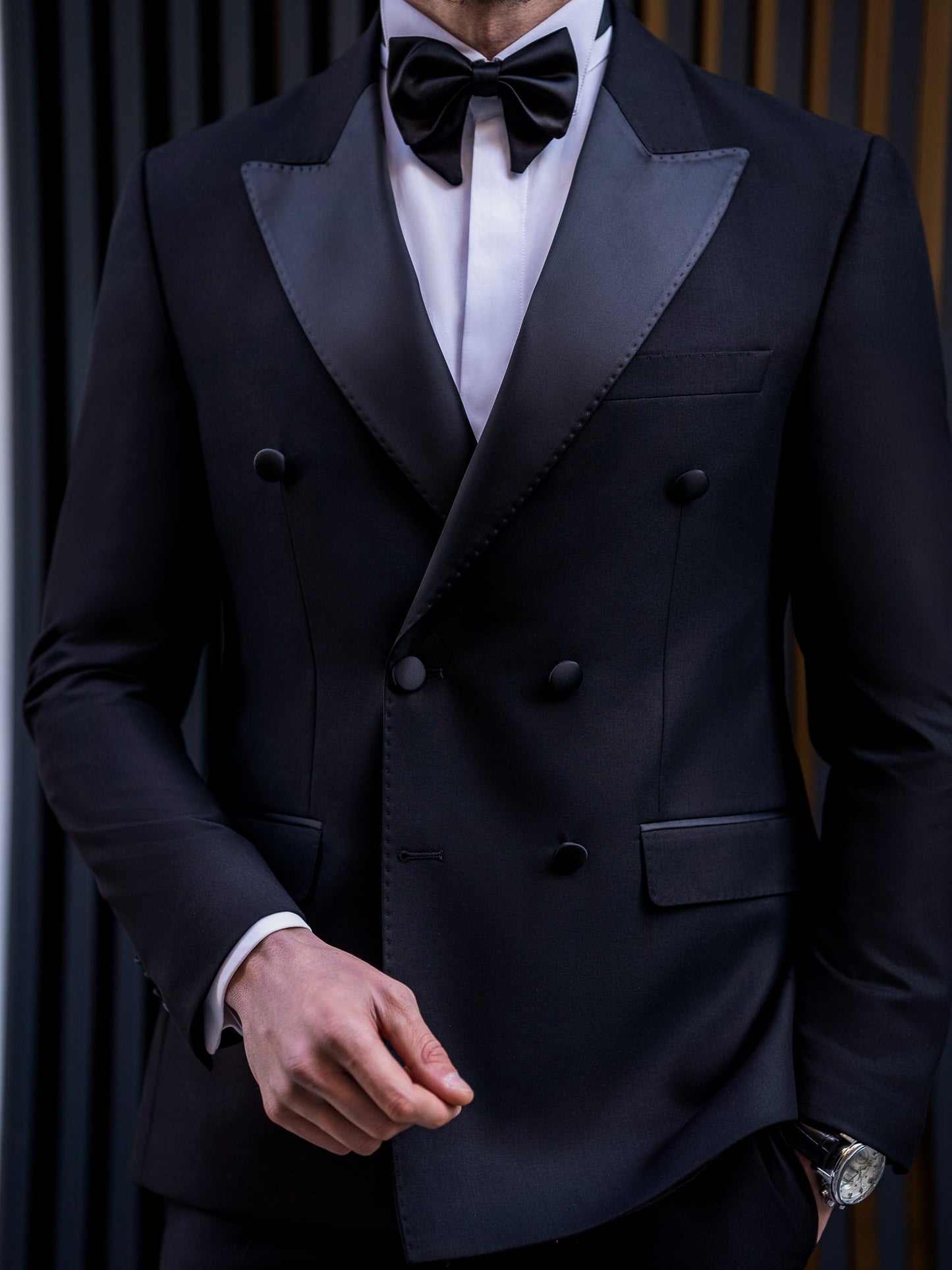 Black Double Breasted Tuxedo 2-Piece - BRABION