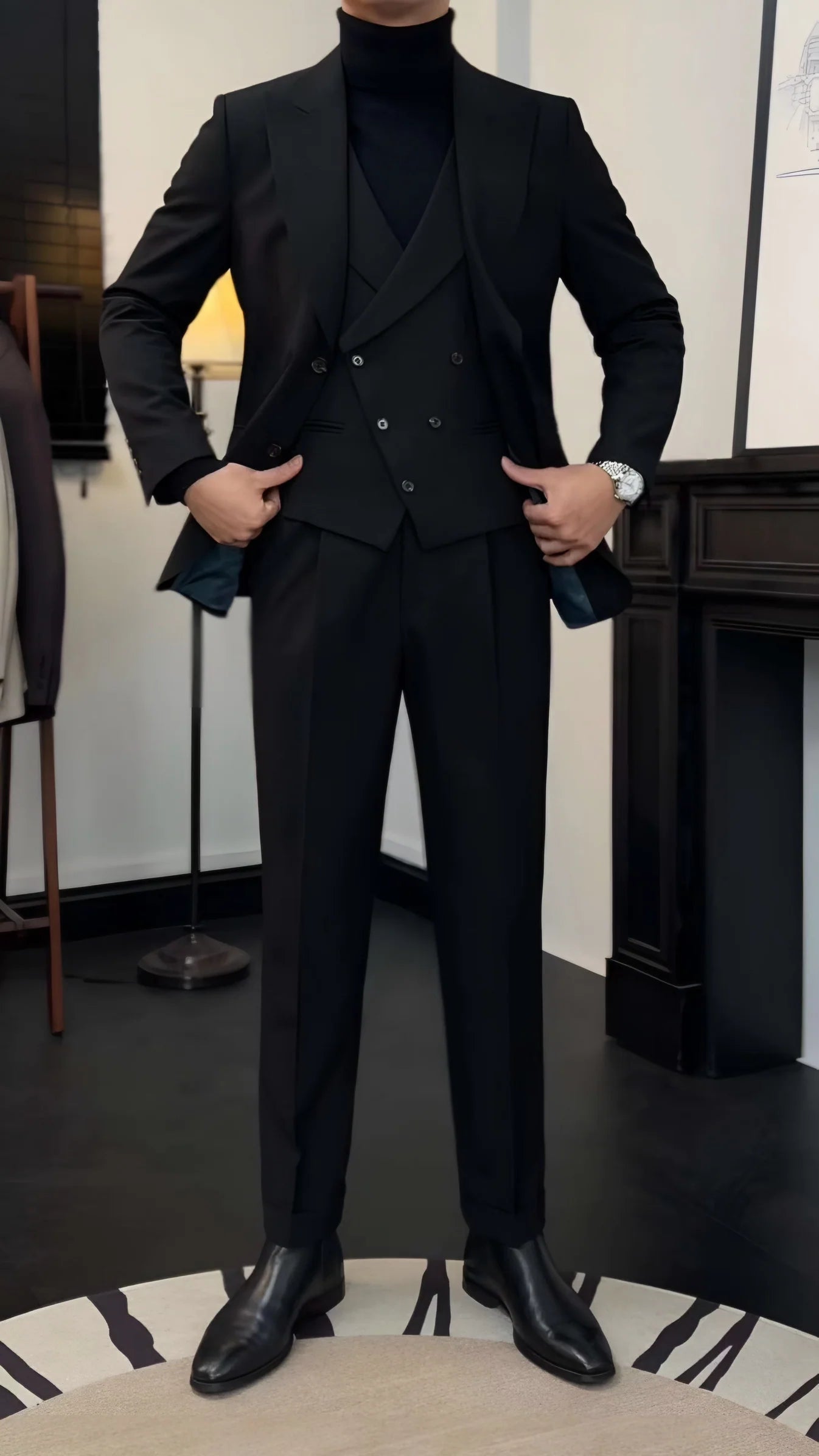 Men’s Black Milano Suit brabion