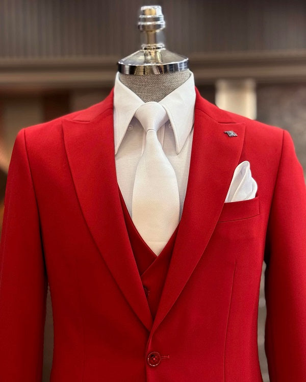 Brabion Abbot Red Slim Fit Suit - Elevate Your Style