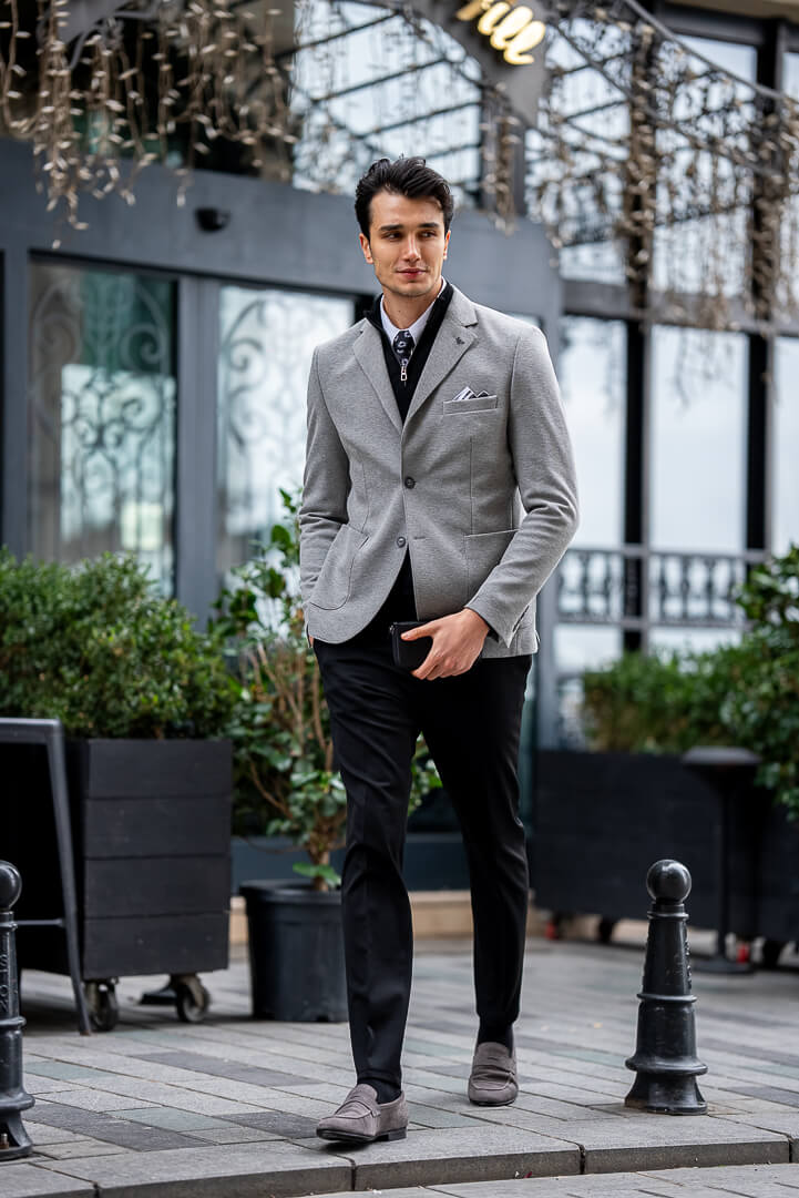 Men's Grey Slim Fit Blazers EU 54 / US 44 Men's Grey Slim Fit Blazers EU 54 / US 44