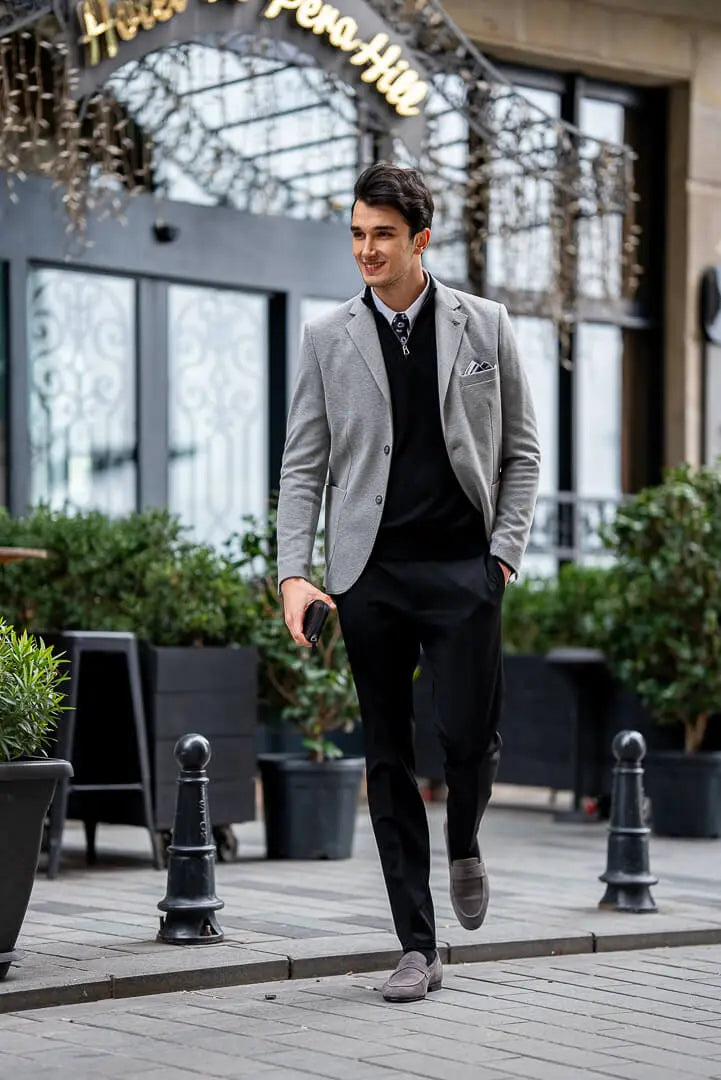 Brabion Gray Tailored Men's Jacket - BRABION