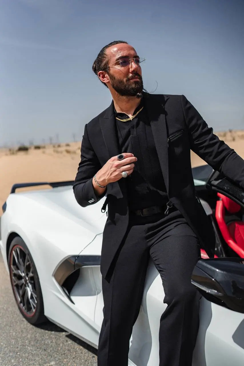 Maison Black Modern Casual Tailored Suit – Summer Statement - BRABION