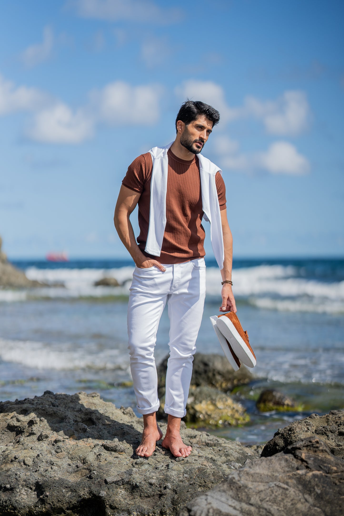 Santorini Tile Knitted Men's T-Shirt