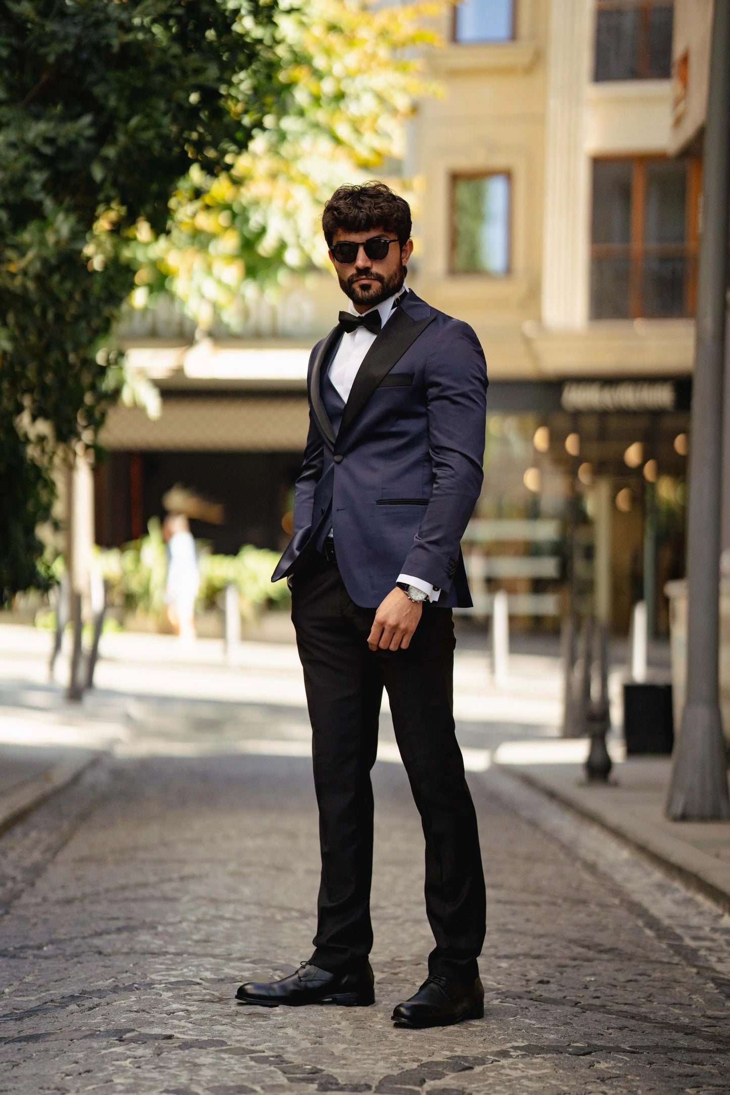 Navy Slim-Fit Tuxedo 3-Piece - BRABION