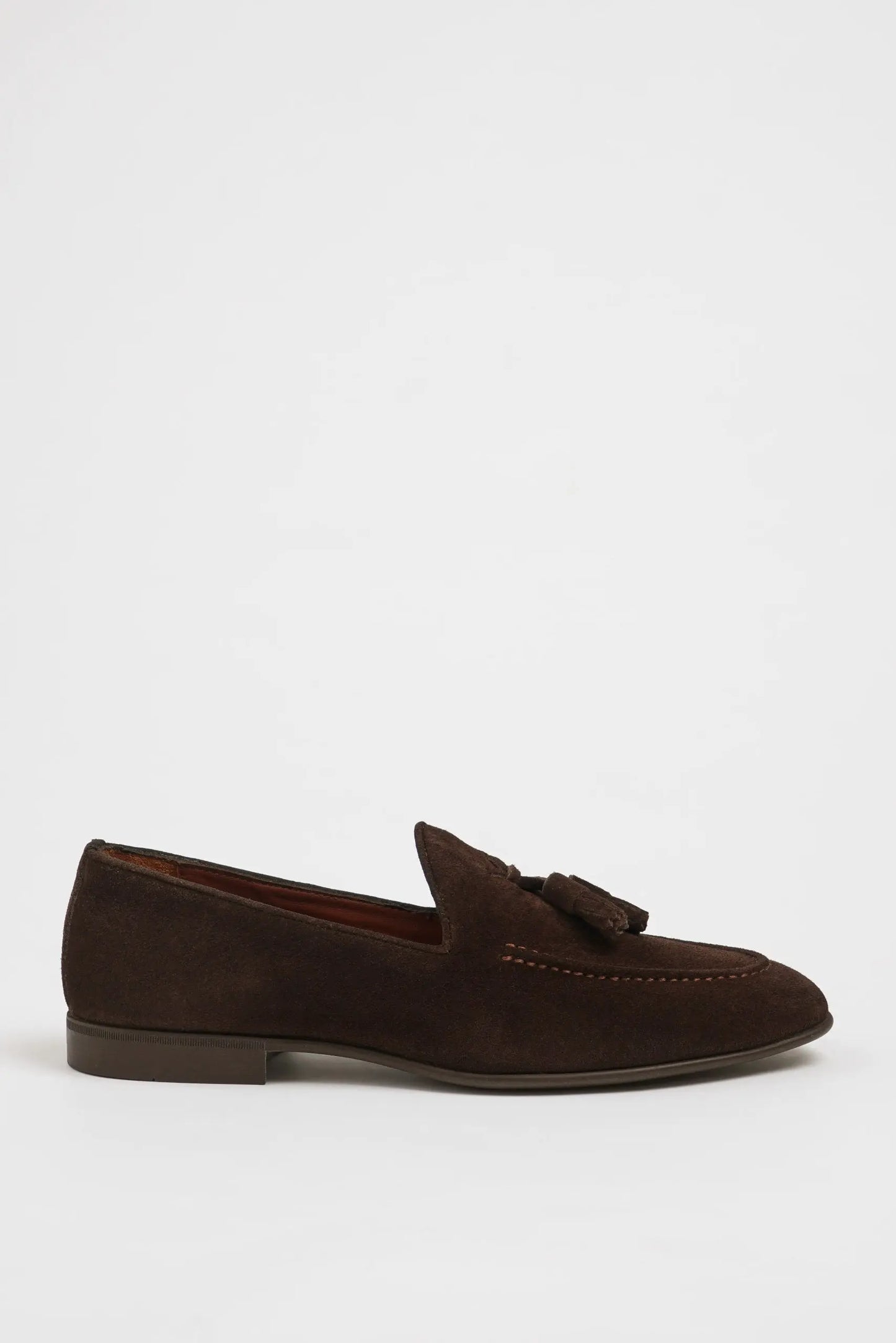 Maison Brown Suede Loafers with Tassel Detail - BRABION