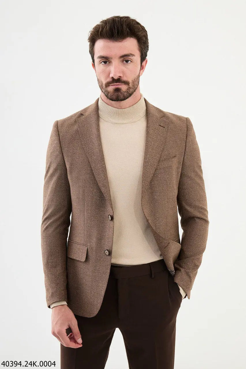 Brabion James Brown Slim Fit Notch Lapel Blazer - BRABION