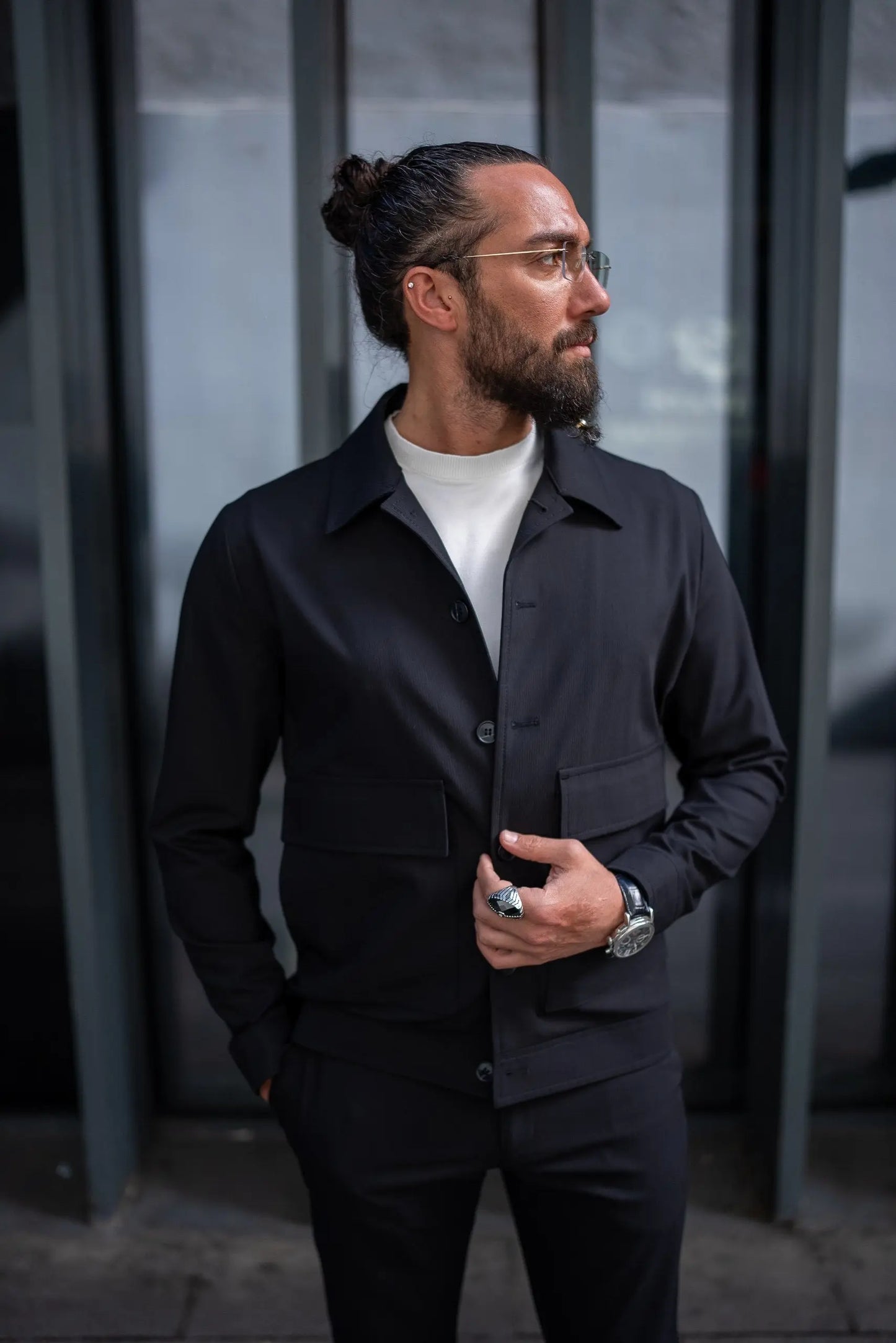 Summer Black Tailored Sports Coat Pants Set - BRABION