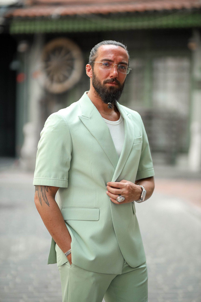 Positano Mint Green Short Sleeve Summer Suit