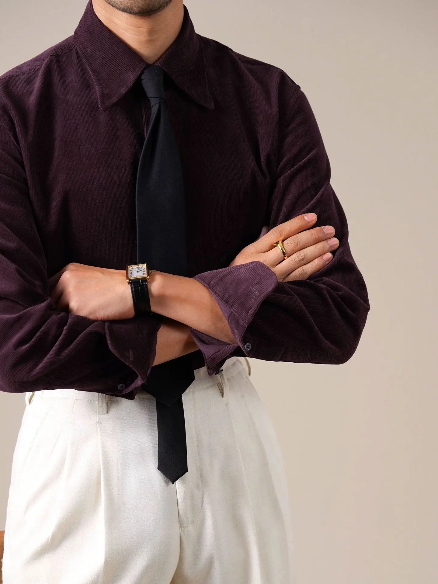 Men’s Italian-Style Corduroy Shirt—Warm Button-Down - BRABION