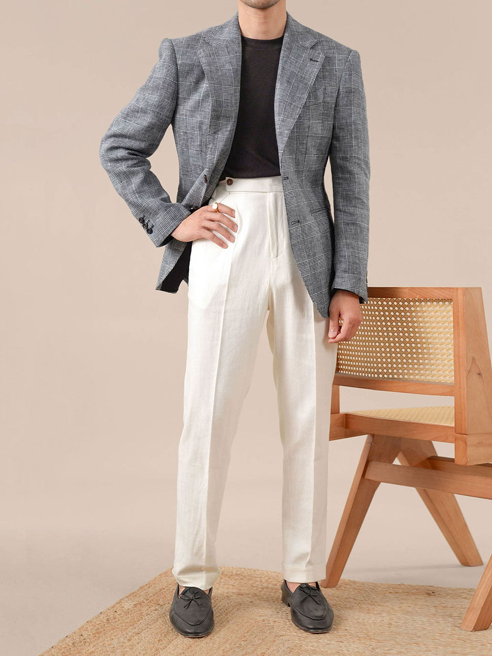 Prince Check Mens Breathable Suit Blazer - BRABION