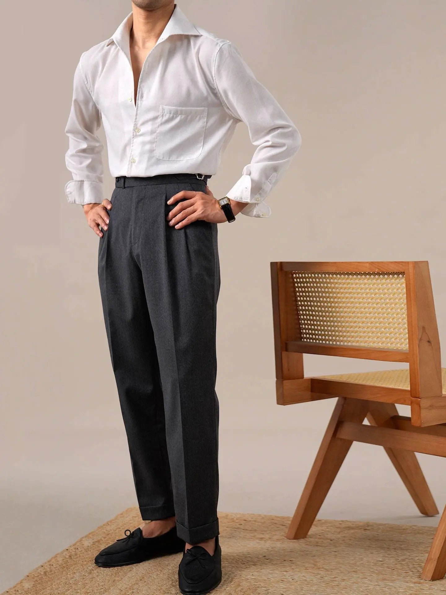 Men’s Breathable Linen Silk Long Sleeve Shirt BRABION