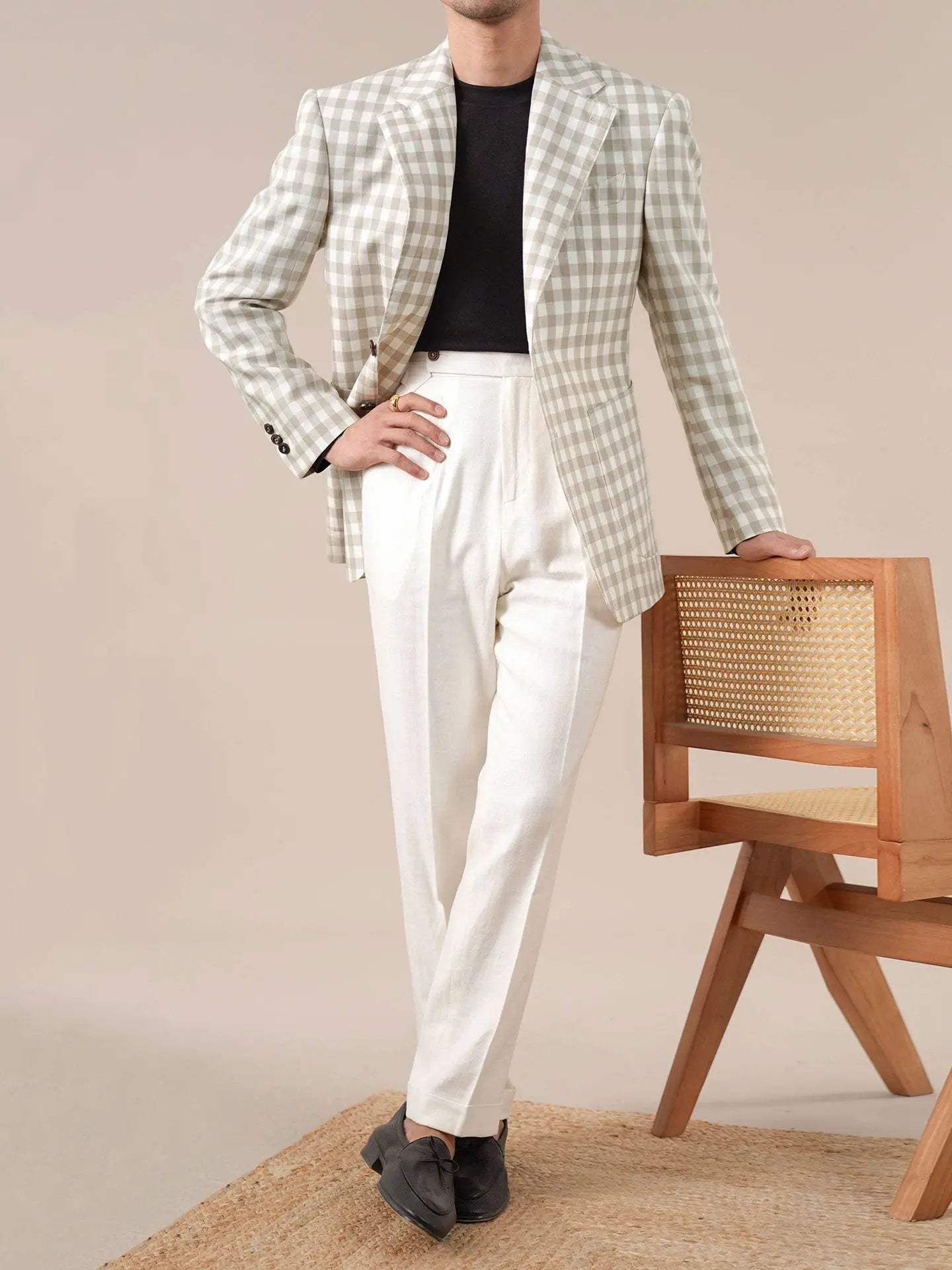 Mens Lyocell Linen Half-Lined Suit Jacket - BRABION