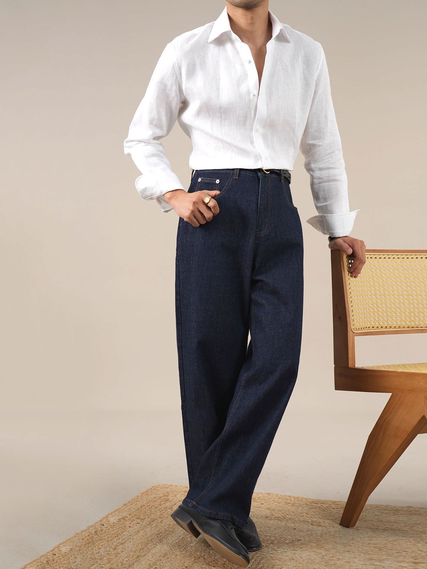 Men’s Vintage High-Waist Jeans — Relaxed Fit - BRABION