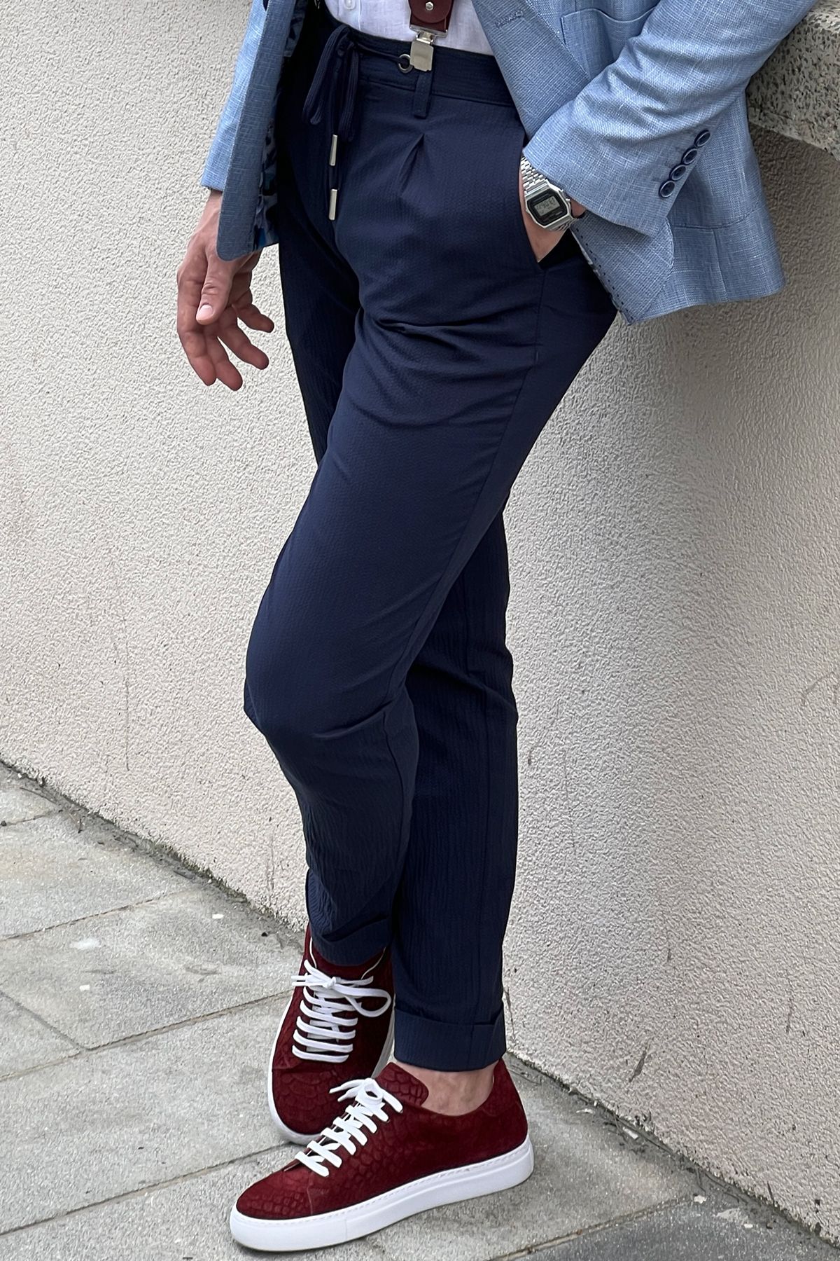 Daniel Navy Blue Cotton Pants