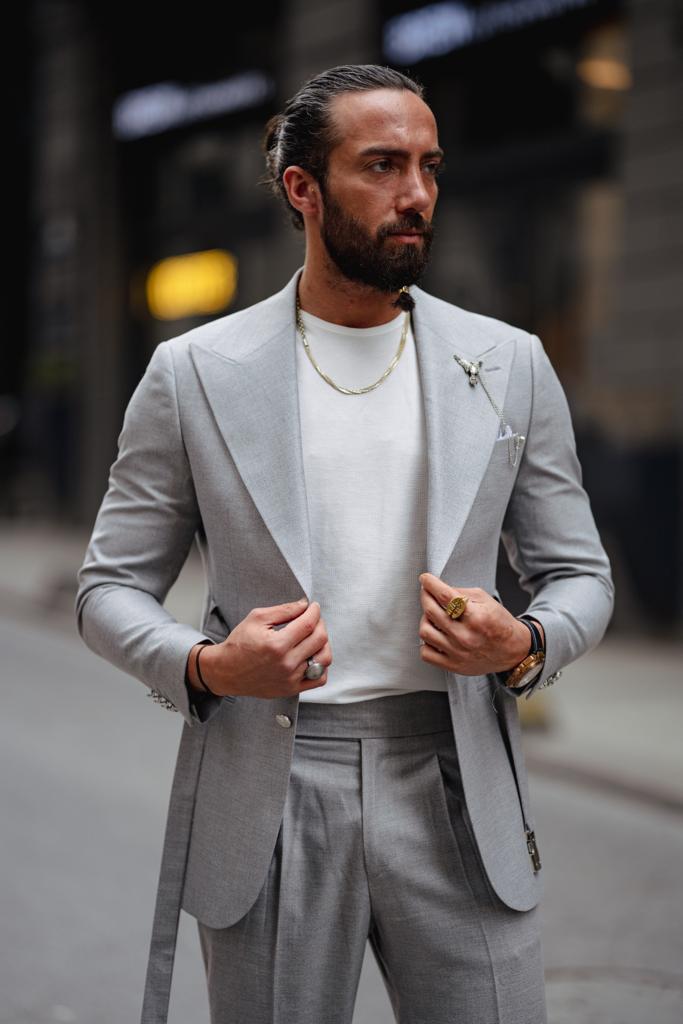 Evo Gray Slim Fit Buckle Up Suit - Versatile Elegance for Every Occasion