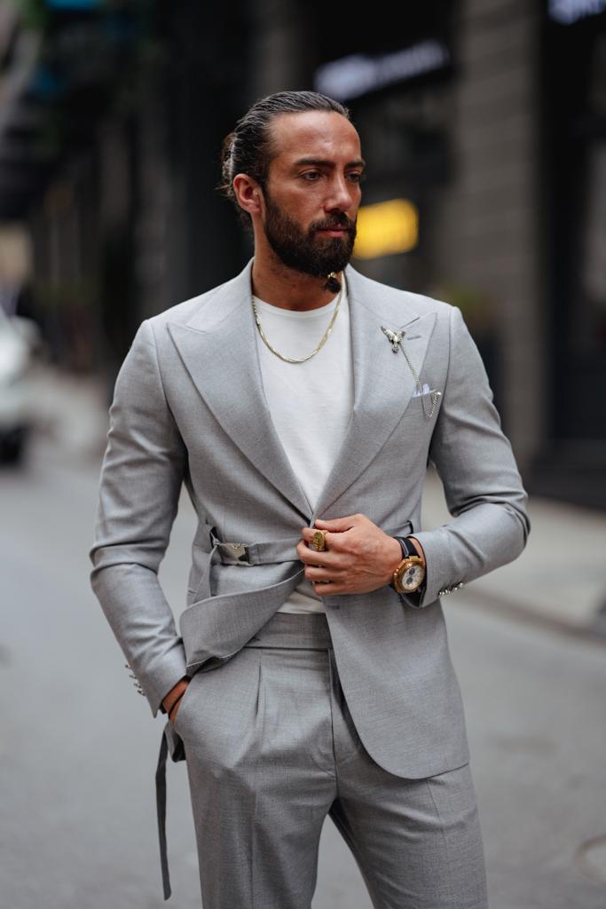 Evo Gray Slim Fit Buckle Up Suit - Versatile Elegance for Every Occasion