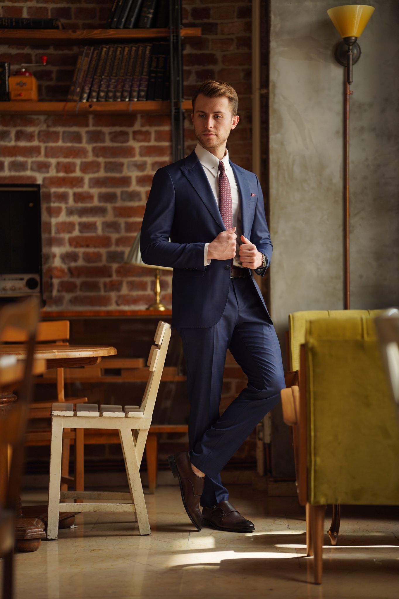 Daniel Slim Fit Navy Blue Wool Suit for Modern Men