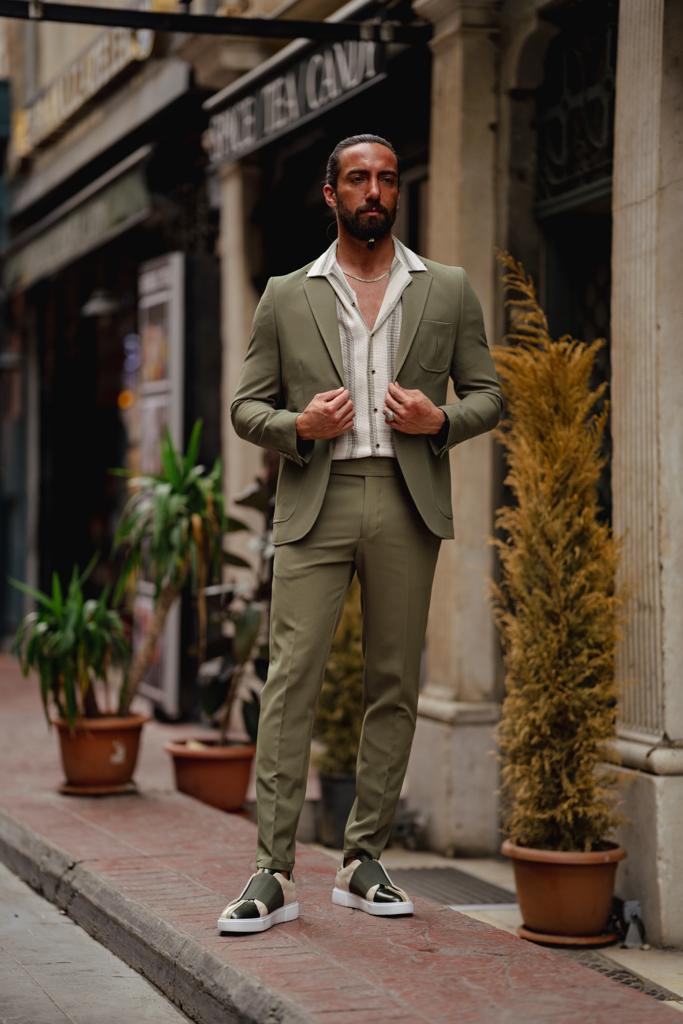 Evo Green Slim Fit Wool Suit - A Timeless Choice for Every Occasion