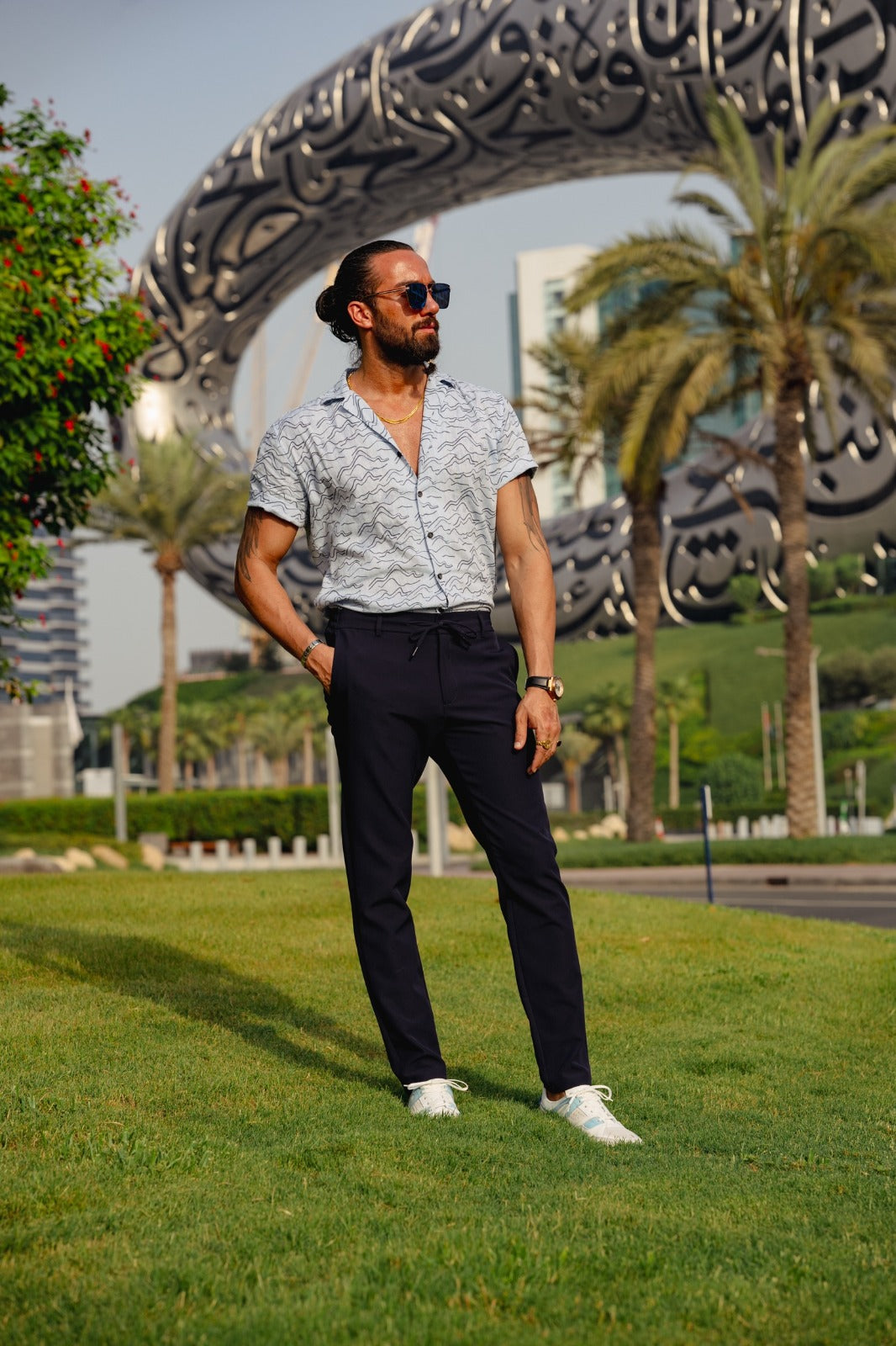 Vespo Collar Slim Fit Patterned Shirt