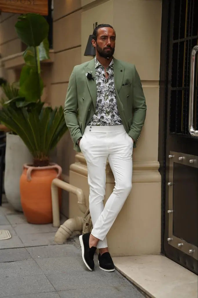 Evo Green Slim Fit Combination Suit for Every Occasion brabion