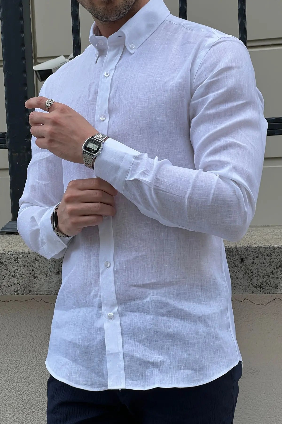 Brabion Daniel White Linen Shirt - Slim Fit Elegance for Every Occasion - BRABION