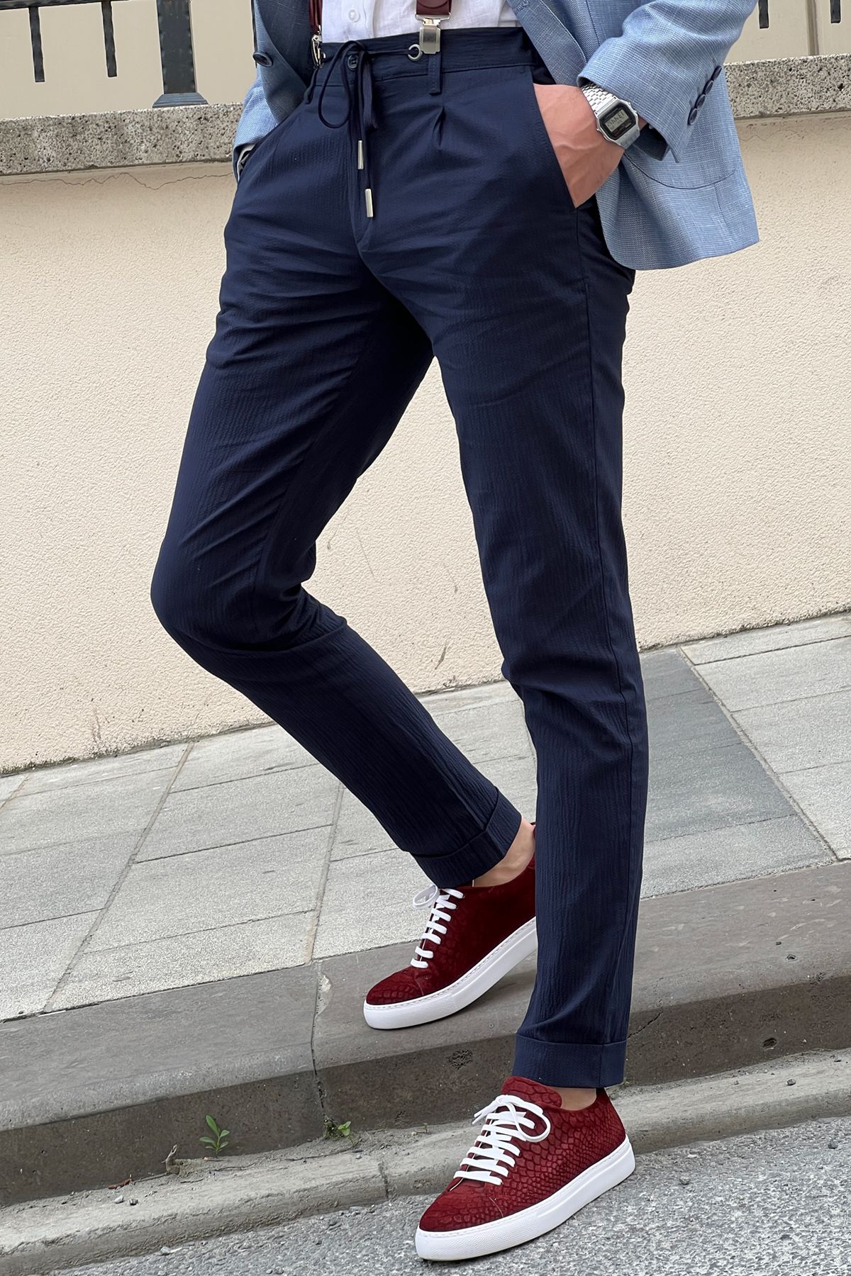Daniel Navy Blue Cotton Pants