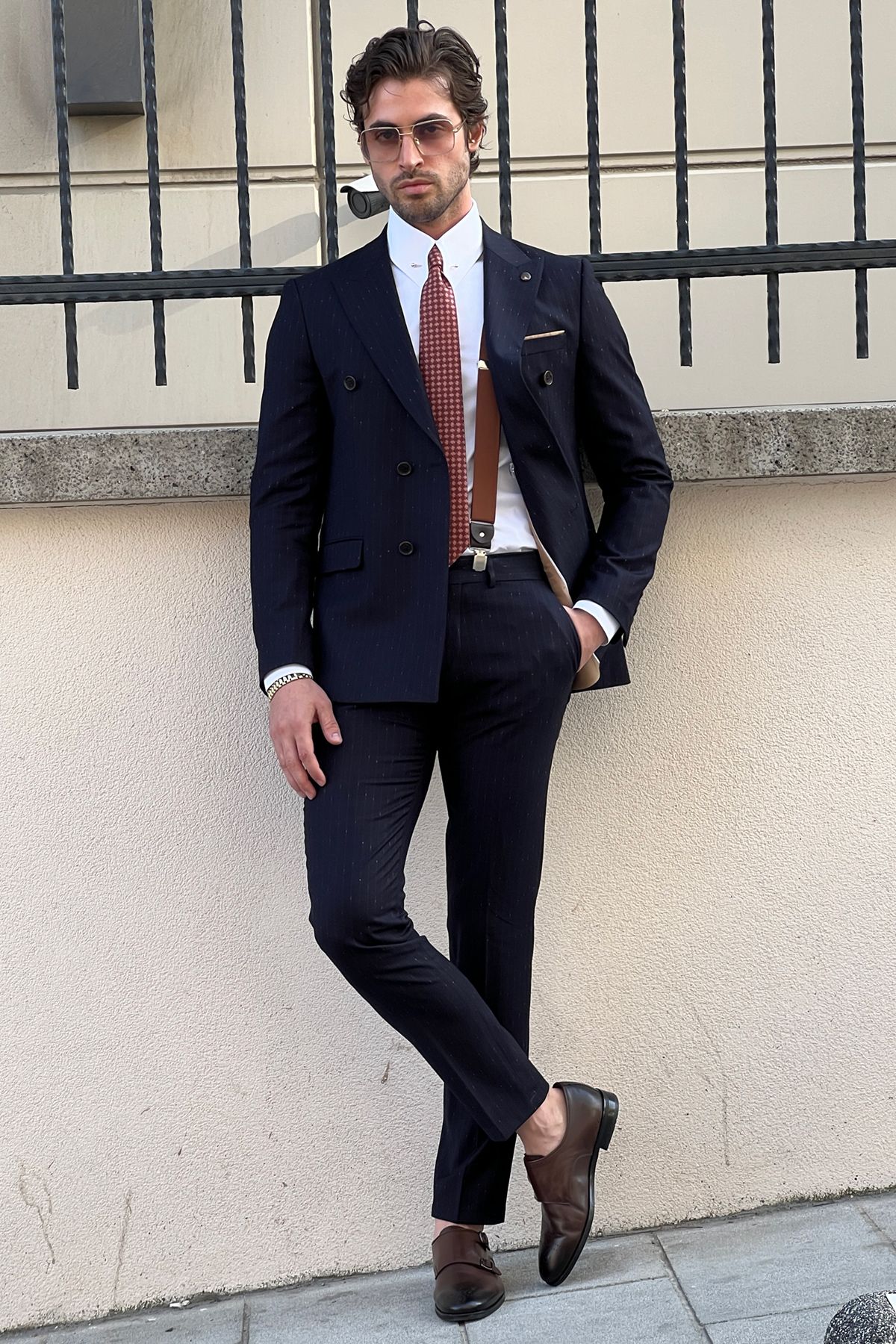 Daniel Double Breasted Navy Blue Wool Suit - The Ultimate Choice for Modern Men