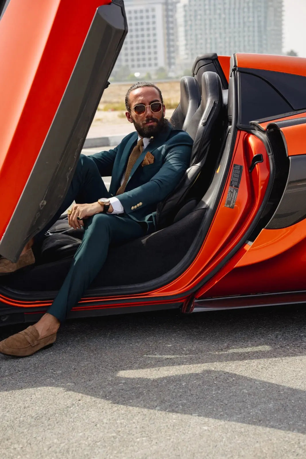 Vespo Green Detailed Slim-Fit Suit brabion