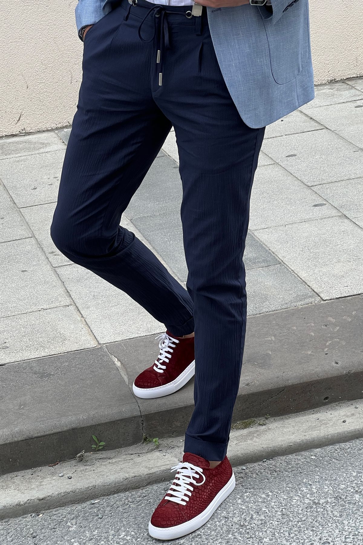 Daniel Navy Blue Cotton Pants