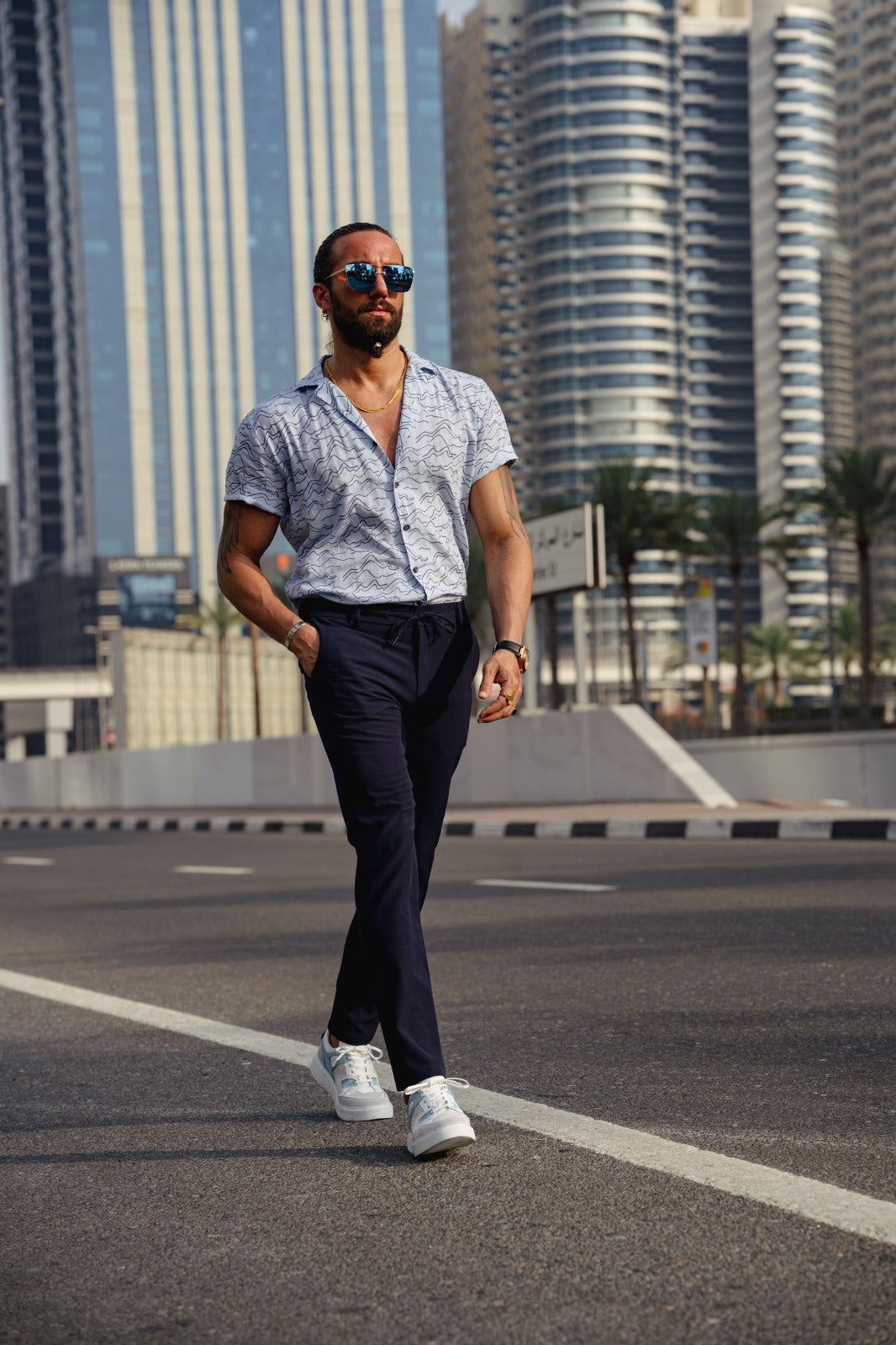 Brabion Vespo Collar Slim Fit Patterned Shirt