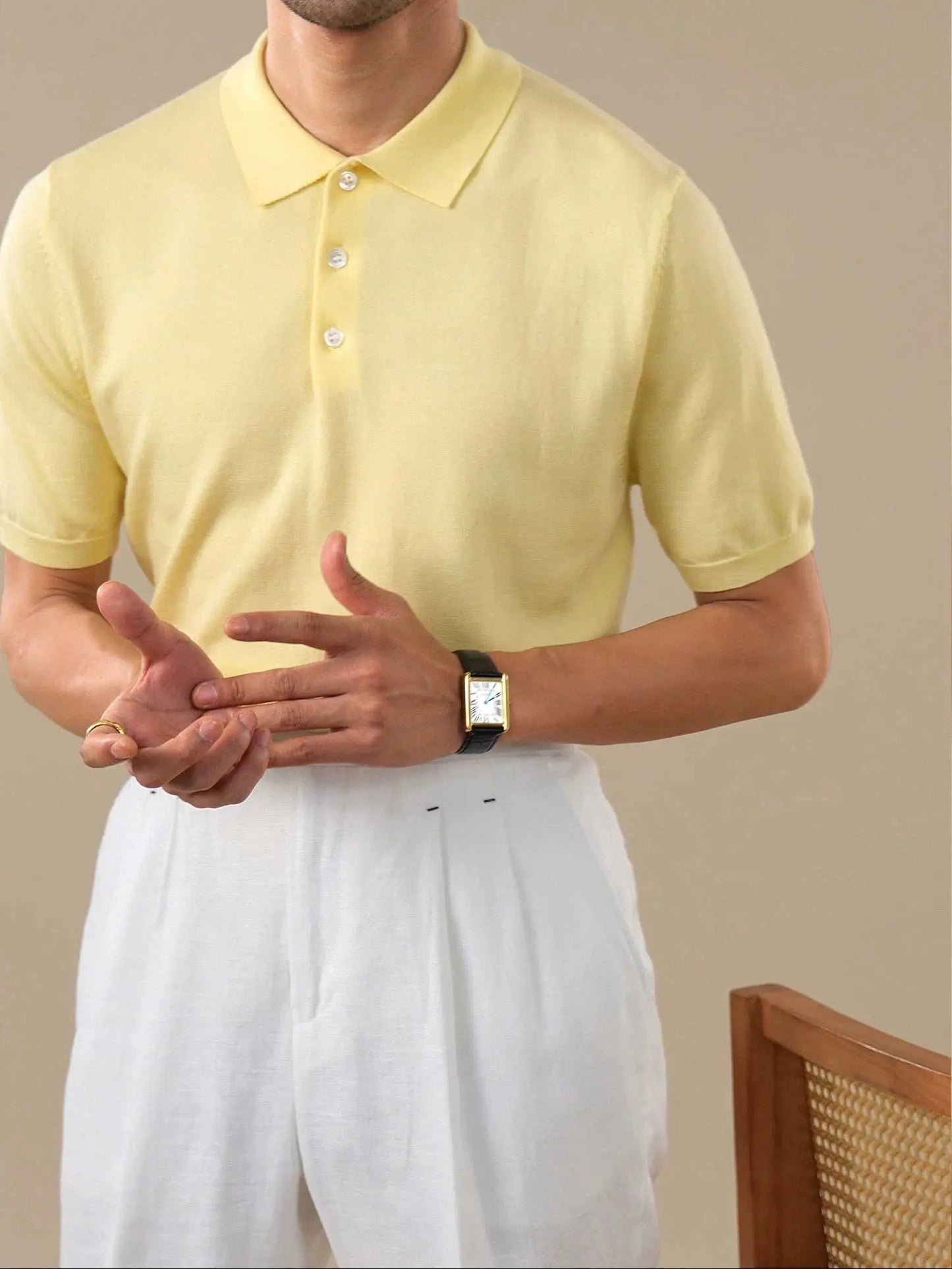 Men’s Italian-Style Lenzing Lyocell Knit Polo Shirt BRABION