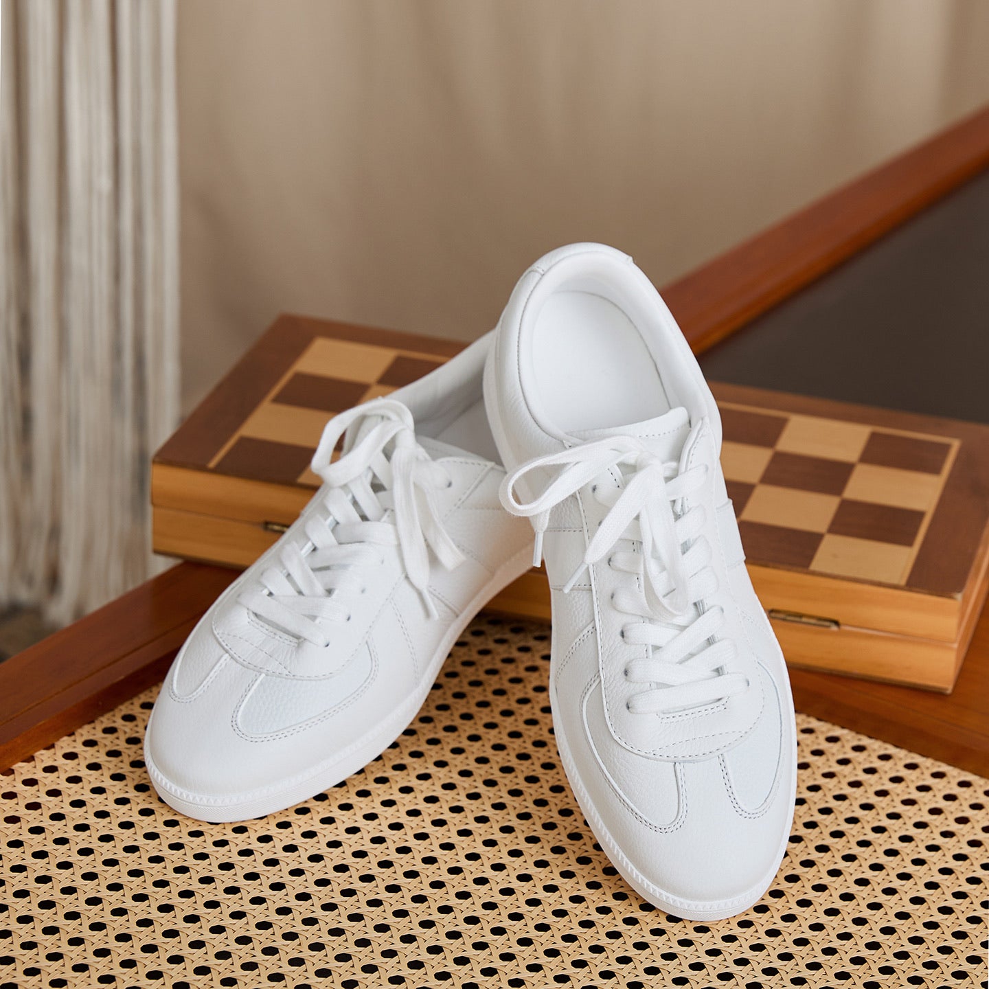 Panelled Cowhide Leather Low-Top Sneakers BRABION