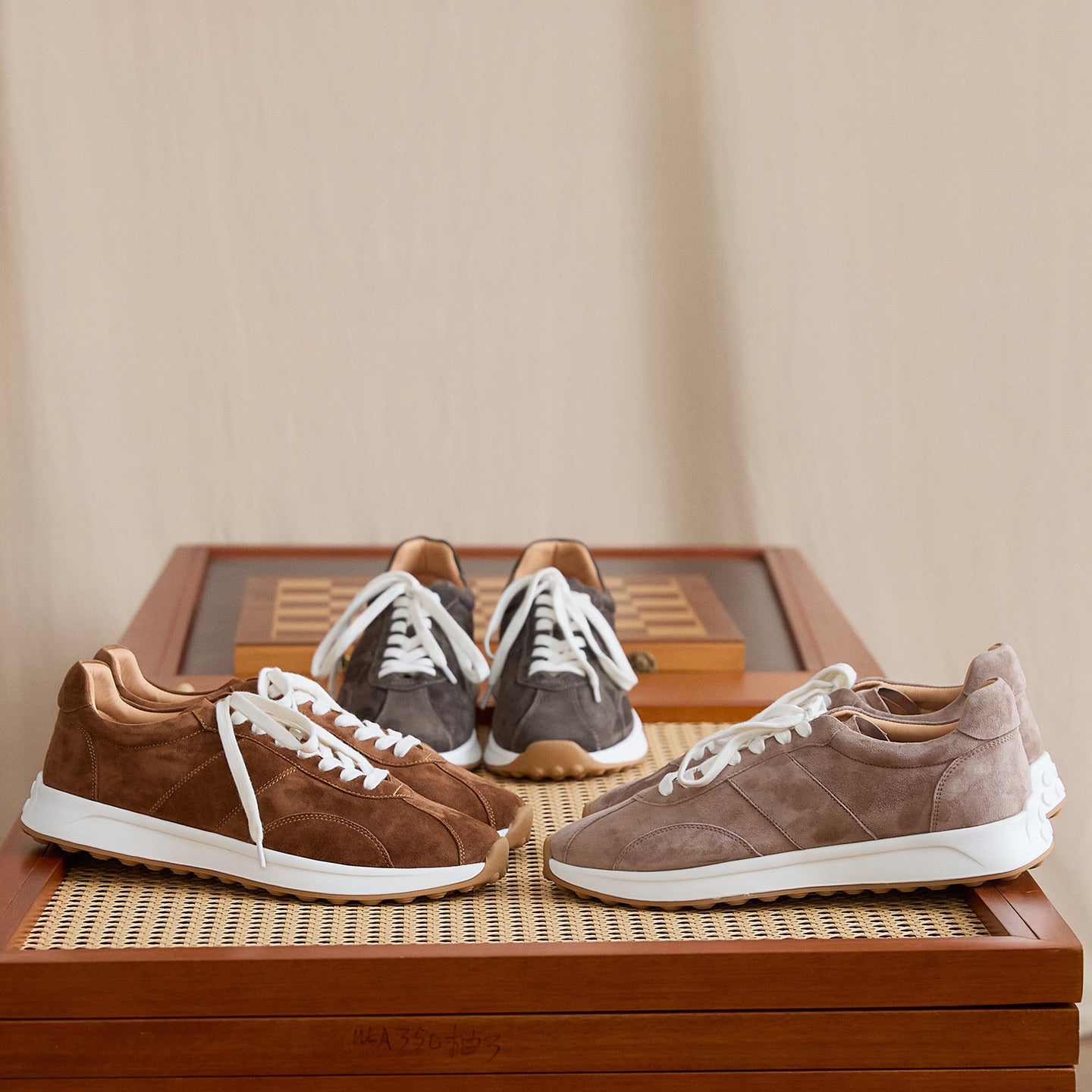 Sheepskin Suede Panelled Low-Profile Sneakers BRABION