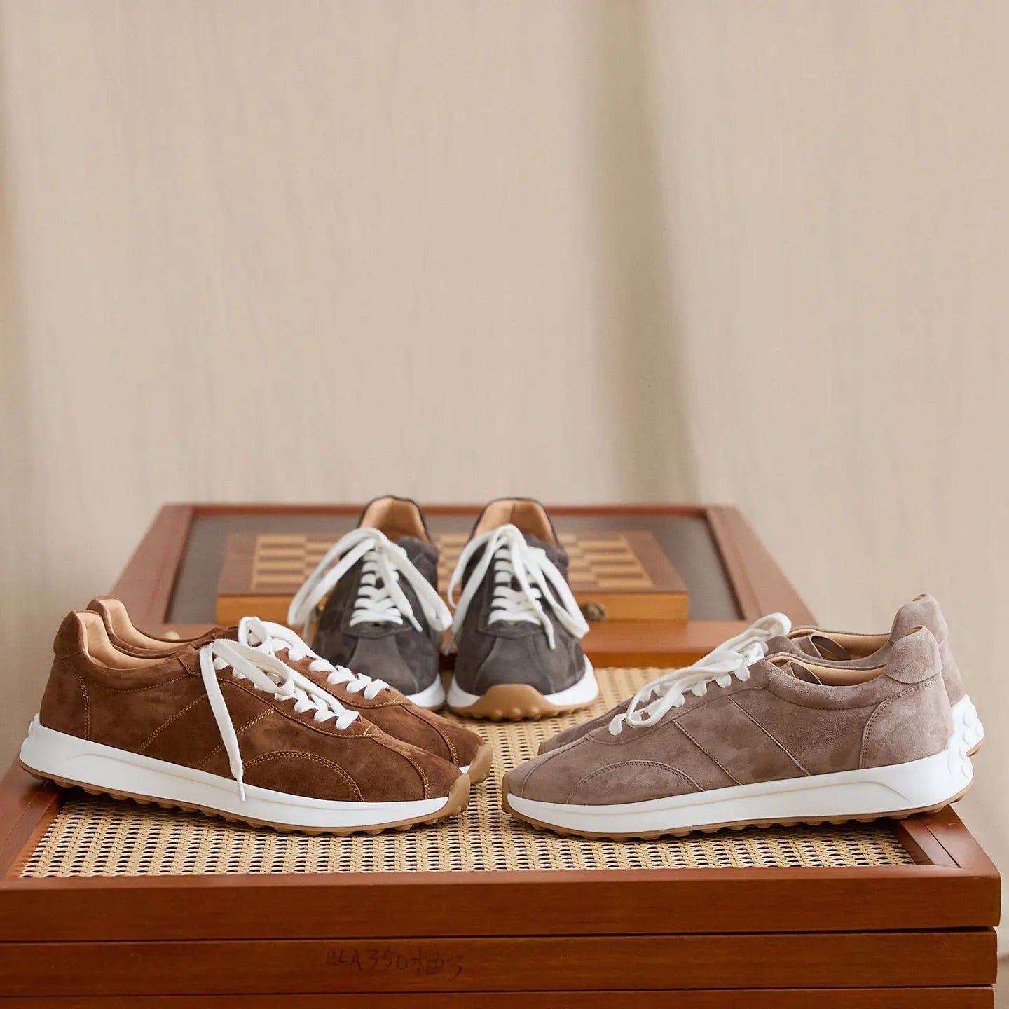 Sheepskin Suede Panelled Low-Profile Sneakers BRABION